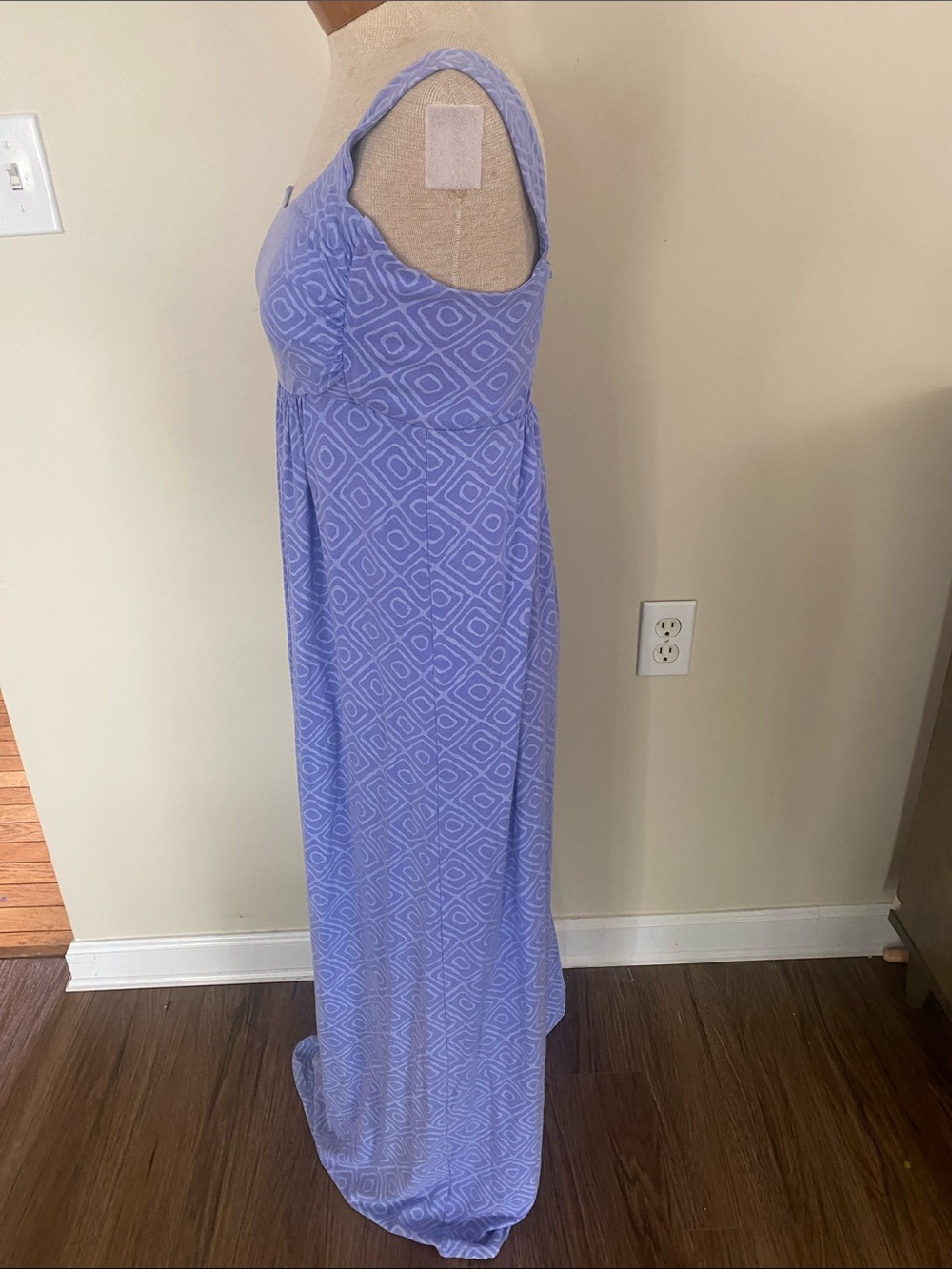 Fresh Produce Lavender Patterned Maxi Dress. Stretchy boho artsy size S - Picture 2 of 8